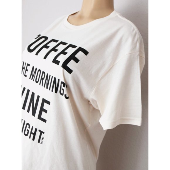 Coffee In Morning Wine At Night Cotton Tee T Shirt - Picture 6 of 9